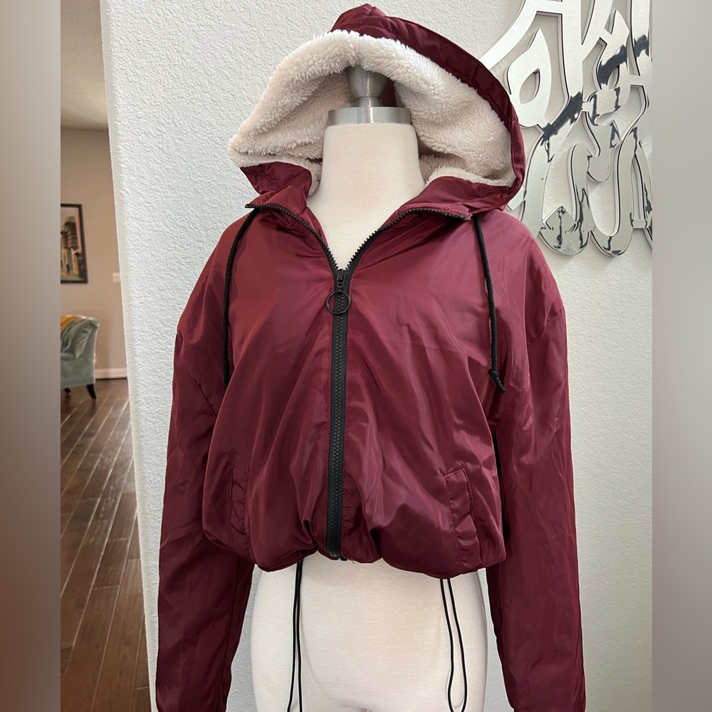 Girls Maroon Puffer Jacket Size XL